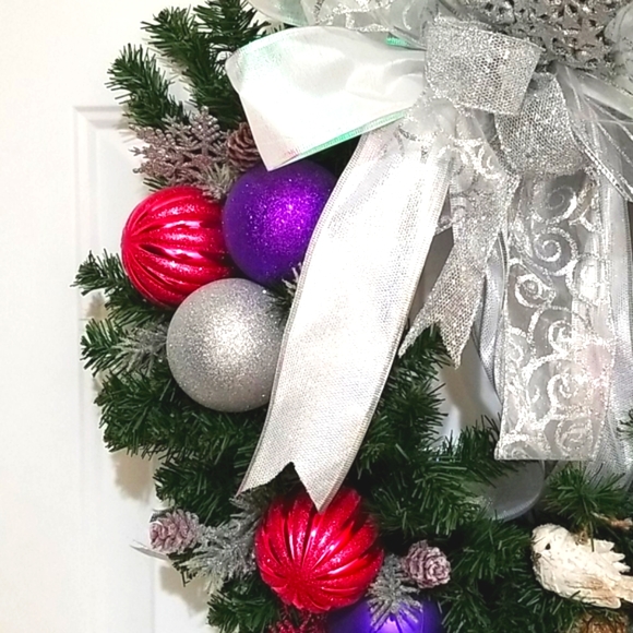 July is Christmas Wreath Handmade by Me! - Picture 3 of 11